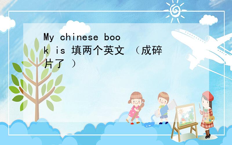 My chinese book is 填两个英文 （成碎片了 ）