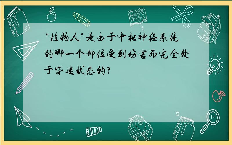 “植物人”是由于中枢神经系统的哪一个部位受到伤害而完全处于昏迷状态的?