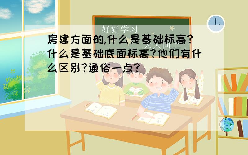 房建方面的,什么是基础标高?什么是基础底面标高?他们有什么区别?通俗一点?