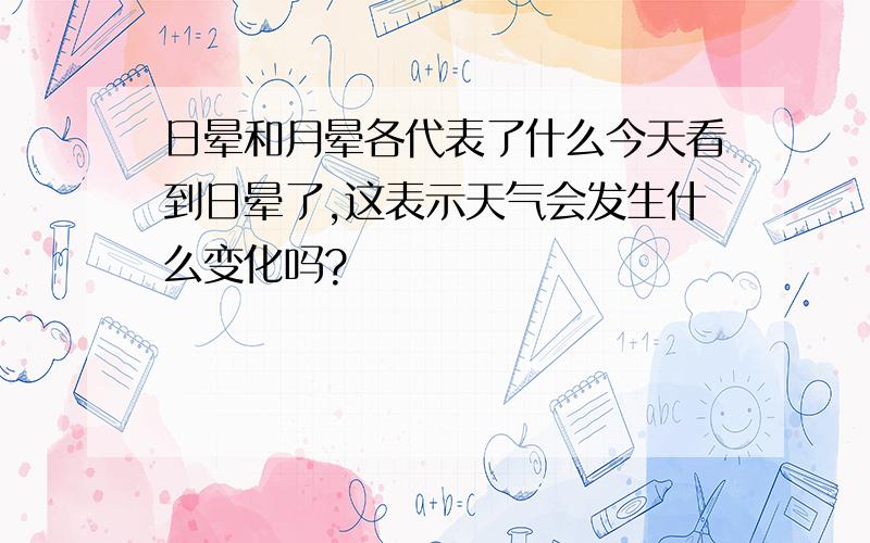 日晕和月晕各代表了什么今天看到日晕了,这表示天气会发生什么变化吗?