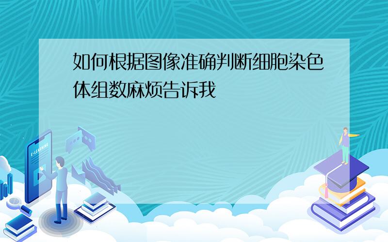 如何根据图像准确判断细胞染色体组数麻烦告诉我