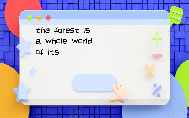 the forest is a whole world of its