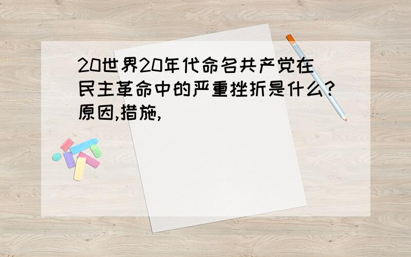 20世界20年代命名共产党在民主革命中的严重挫折是什么?原因,措施,