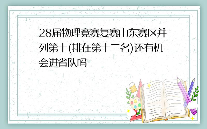 28届物理竞赛复赛山东赛区并列第十(排在第十二名)还有机会进省队吗