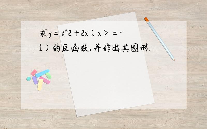 求y=x^2+2x(x>=-1)的反函数,并作出其图形．