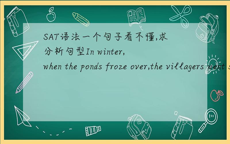 SAT语法一个句子看不懂,求分析句型In winter,when the ponds froze over,the villagers went skating,(and the most venturesome of whom played chase and executed complicated turns on the ice).括号里and后面那些是完整的句子吗?老