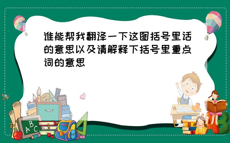 谁能帮我翻译一下这图括号里话的意思以及请解释下括号里重点词的意思