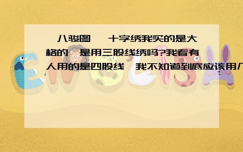 《八骏图》 十字绣我买的是大格的,是用三股线绣吗?我看有人用的是四股线,我不知道到底应该用几股,怕线不够呀,正常情况应该是几股呢?