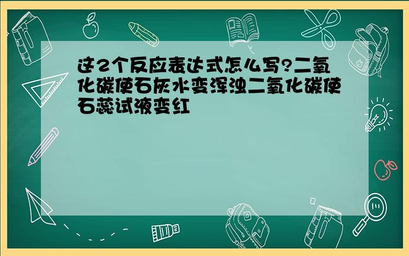 这2个反应表达式怎么写?二氧化碳使石灰水变浑浊二氧化碳使石蕊试液变红