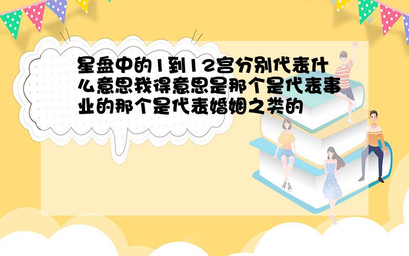 星盘中的1到12宫分别代表什么意思我得意思是那个是代表事业的那个是代表婚姻之类的