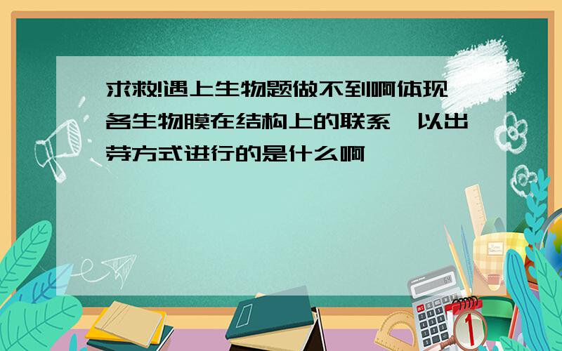 求救!遇上生物题做不到啊体现各生物膜在结构上的联系,以出芽方式进行的是什么啊