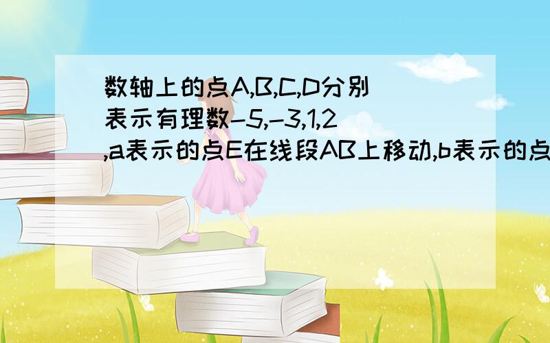 数轴上的点A,B,C,D分别表示有理数-5,-3,1,2,a表示的点E在线段AB上移动,b表示的点F在线段CD上移动1.求出a,b的最大值和最小值2.求出代数式5a-3b-(2a+7b)的最大值和最小值