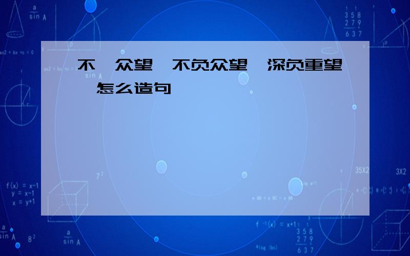 不孚众望,不负众望,深负重望,怎么造句