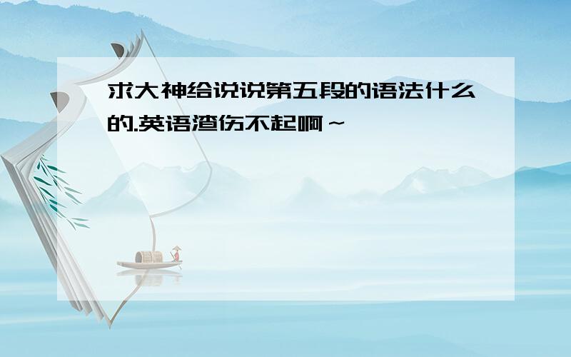 求大神给说说第五段的语法什么的.英语渣伤不起啊～