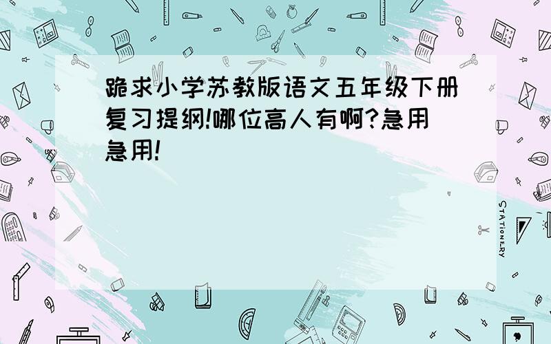 跪求小学苏教版语文五年级下册复习提纲!哪位高人有啊?急用急用!