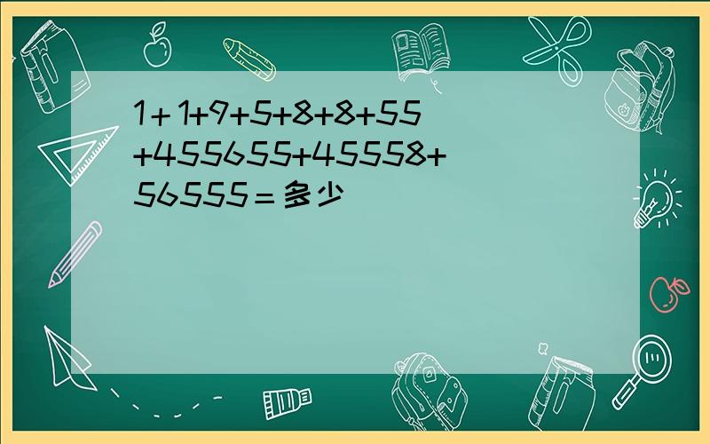 1＋1+9+5+8+8+55+455655+45558+56555＝多少