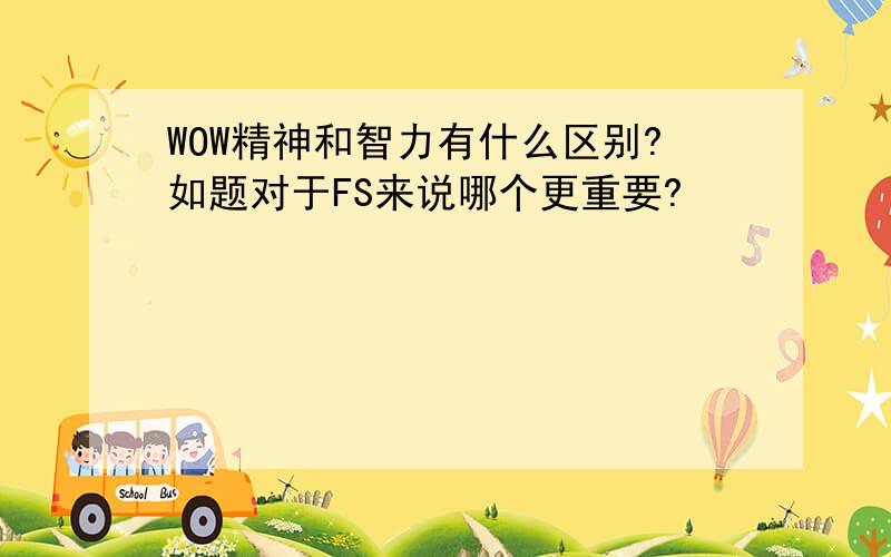 WOW精神和智力有什么区别?如题对于FS来说哪个更重要?