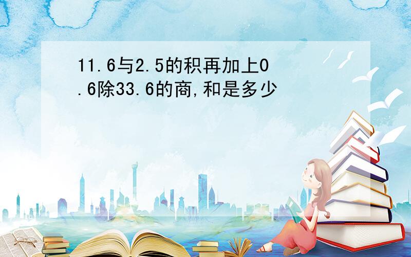 11.6与2.5的积再加上0.6除33.6的商,和是多少