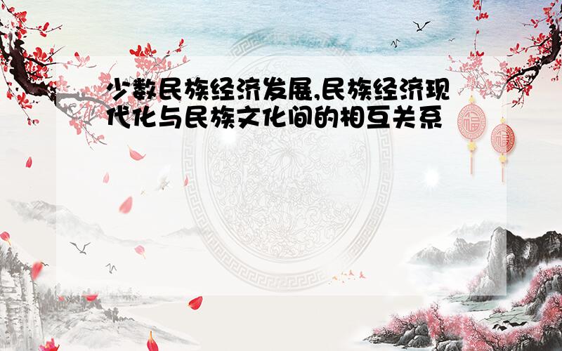 少数民族经济发展,民族经济现代化与民族文化间的相互关系