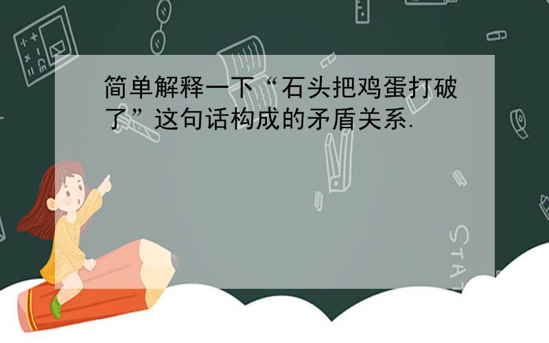 简单解释一下“石头把鸡蛋打破了”这句话构成的矛盾关系.