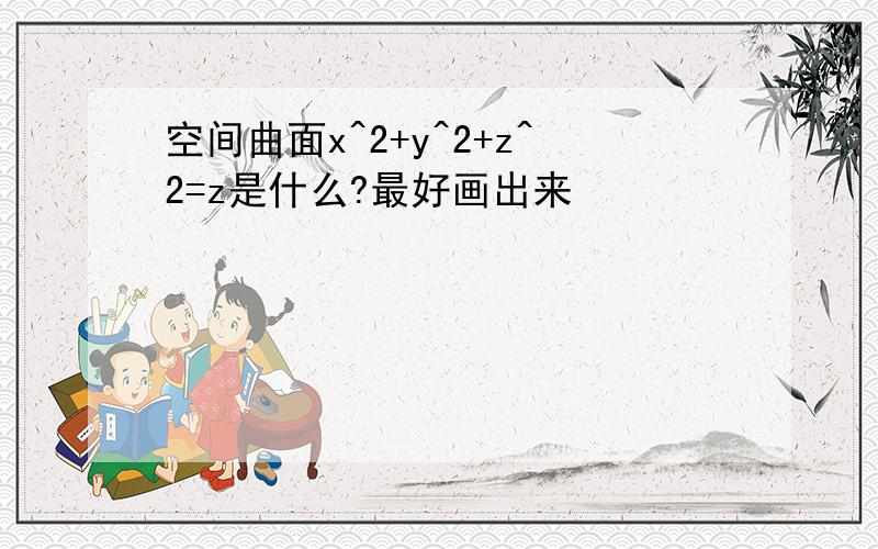 空间曲面x^2+y^2+z^2=z是什么?最好画出来