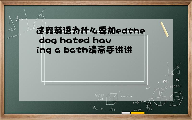 这段英语为什么要加edthe dog hated having a bath请高手讲讲