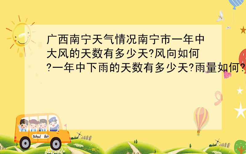 广西南宁天气情况南宁市一年中大风的天数有多少天?风向如何?一年中下雨的天数有多少天?雨量如何?