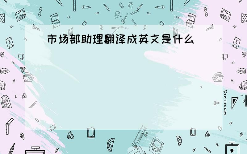 市场部助理翻译成英文是什么