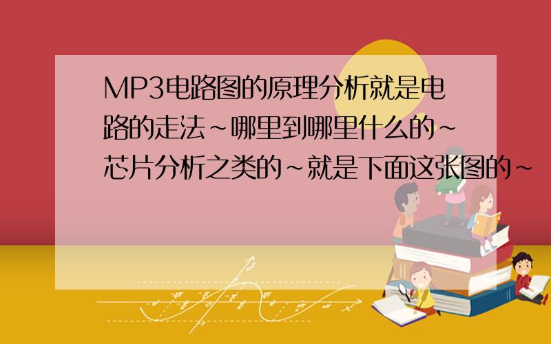 MP3电路图的原理分析就是电路的走法~哪里到哪里什么的~芯片分析之类的~就是下面这张图的~