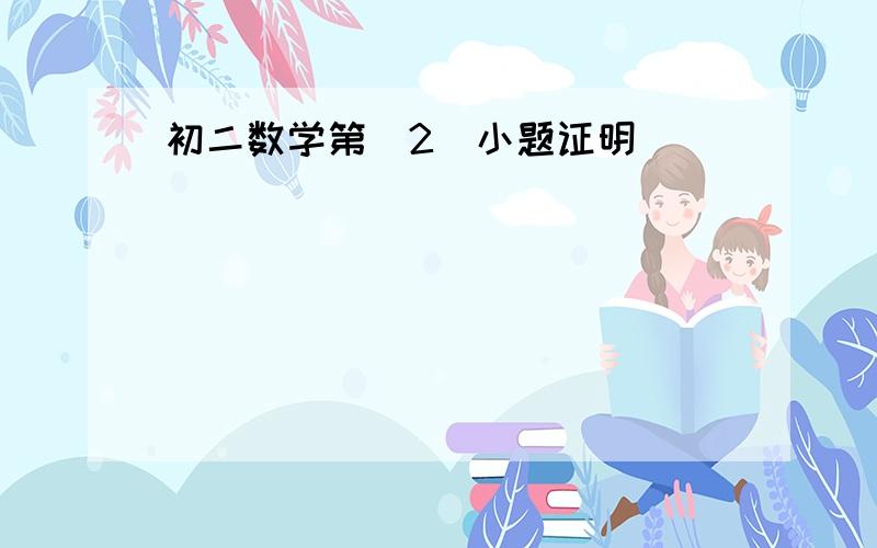 初二数学第（2）小题证明