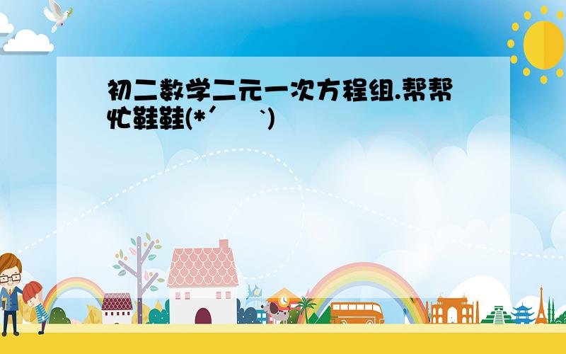 初二数学二元一次方程组.帮帮忙鞋鞋(*′▽`)