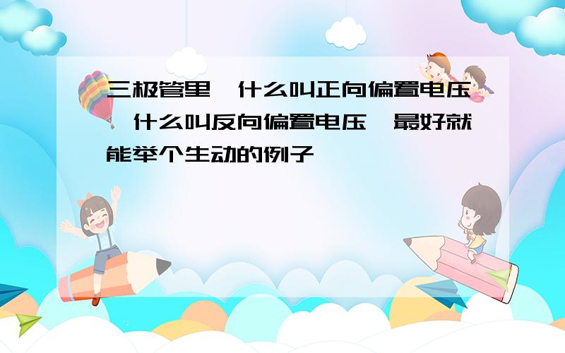 三极管里,什么叫正向偏置电压,什么叫反向偏置电压,最好就能举个生动的例子嗨 ,