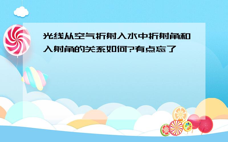 光线从空气折射入水中折射角和入射角的关系如何?有点忘了