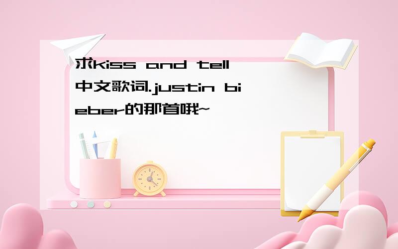 求kiss and tell中文歌词.justin bieber的那首哦~