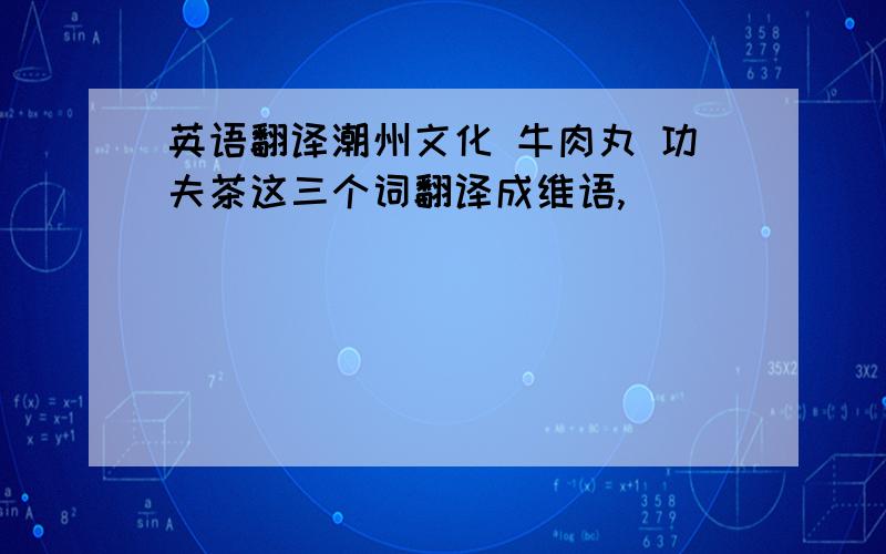 英语翻译潮州文化 牛肉丸 功夫茶这三个词翻译成维语,