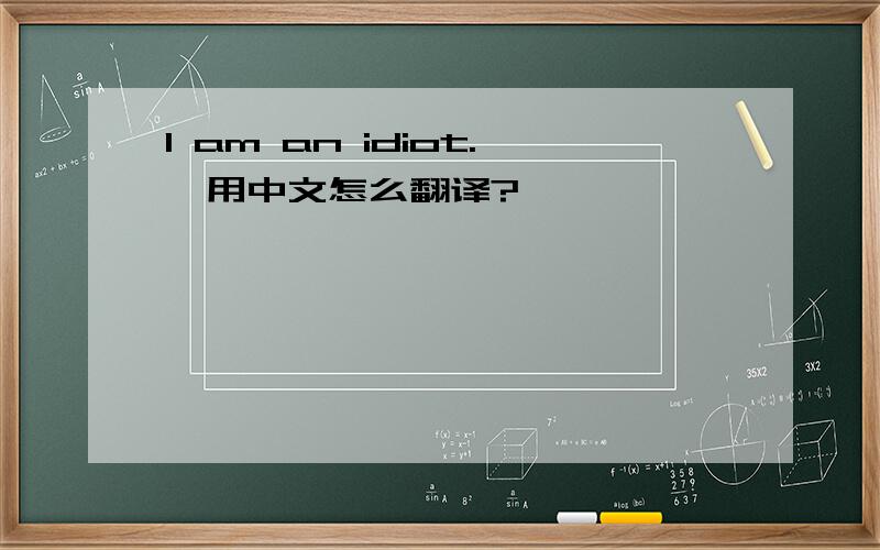 I am an idiot.,用中文怎么翻译?