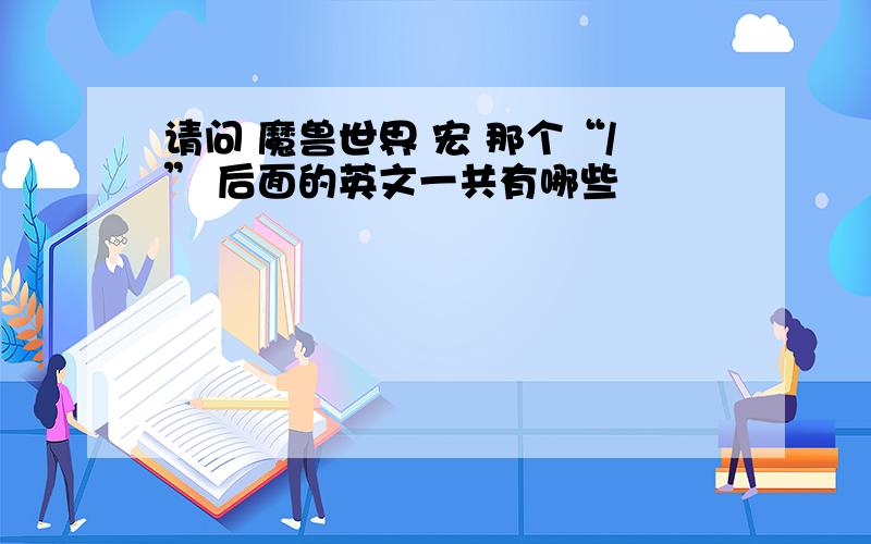 请问 魔兽世界 宏 那个“/” 后面的英文一共有哪些