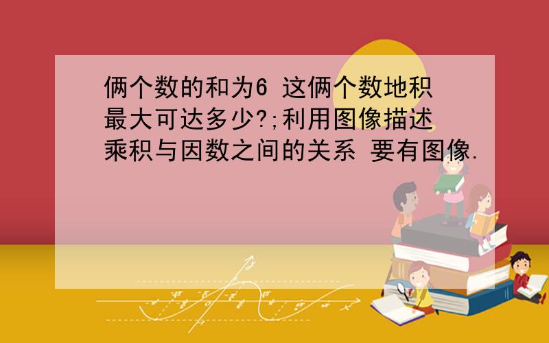 俩个数的和为6 这俩个数地积最大可达多少?;利用图像描述乘积与因数之间的关系 要有图像.