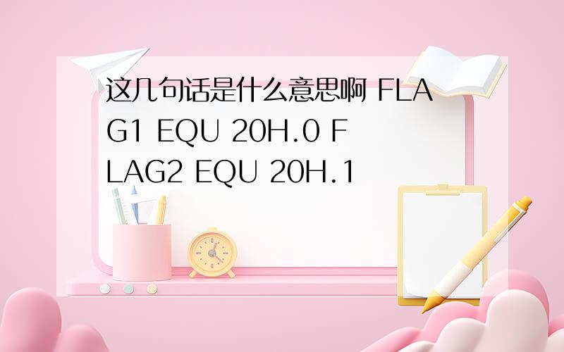 这几句话是什么意思啊 FLAG1 EQU 20H.0 FLAG2 EQU 20H.1