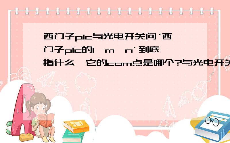 西门子plc与光电开关问‘西门子plc的l,m,n’到底指什么,它的com点是哪个?与光电开关怎么连接,npn,pnp?西门子plc是源型,还是漏型.