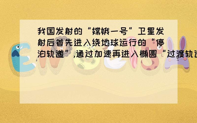 我国发射的“嫦娥一号”卫星发射后首先进入绕地球运行的“停泊轨道”,通过加速再进入椭圆“过渡轨道”,该轨道离地心最近距离为L1,最远距离为L2,卫星快要到达月球时,依靠火箭的反向助