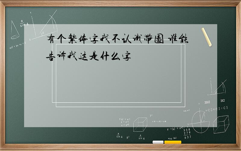 有个繁体字我不认识带图 谁能告诉我这是什么字