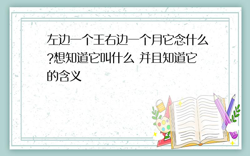 左边一个王右边一个月它念什么?想知道它叫什么 并且知道它的含义