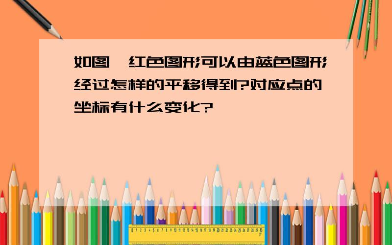 如图,红色图形可以由蓝色图形经过怎样的平移得到?对应点的坐标有什么变化?