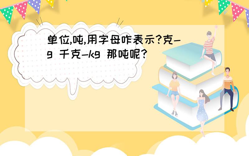 单位,吨,用字母咋表示?克-g 千克-kg 那吨呢?