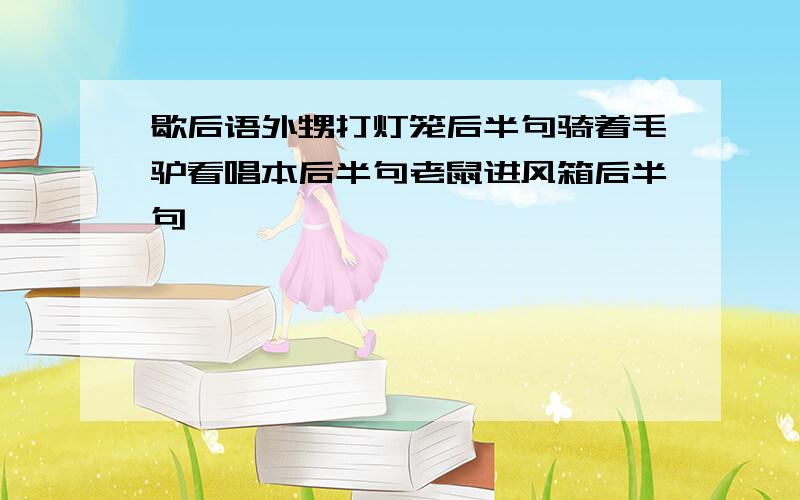 歇后语外甥打灯笼后半句骑着毛驴看唱本后半句老鼠进风箱后半句