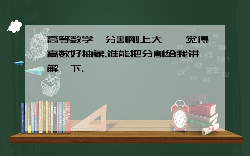 高等数学,分割刚上大一,觉得高数好抽象.谁能把分割给我讲解一下.