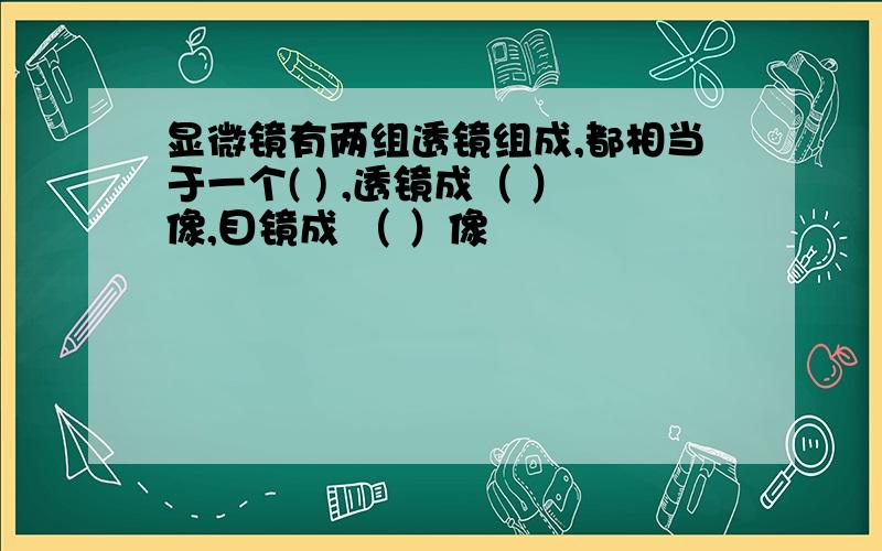 显微镜有两组透镜组成,都相当于一个( ) ,透镜成（ ）像,目镜成 （ ）像