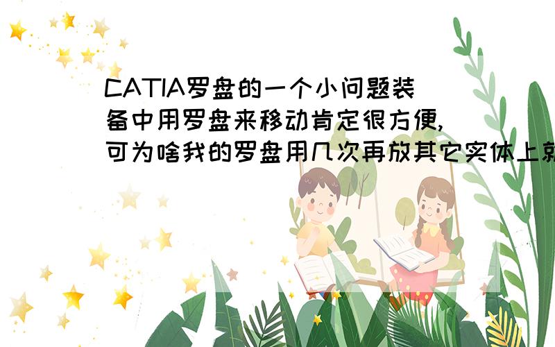 CATIA罗盘的一个小问题装备中用罗盘来移动肯定很方便,可为啥我的罗盘用几次再放其它实体上就不起作用了,转动罗盘,实体没动,如图,罗盘三根轴由绿色变为白色了,重置了罗盘也不行,望知情