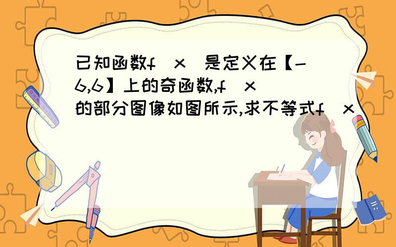 已知函数f(x)是定义在【-6,6】上的奇函数,f(x)的部分图像如图所示,求不等式f(x)